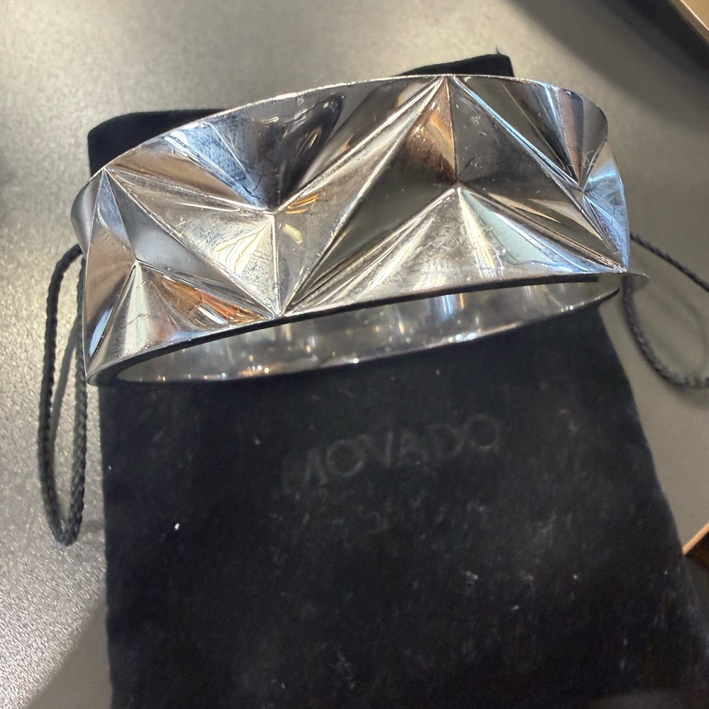 Movado Silver Faceted Bracelet